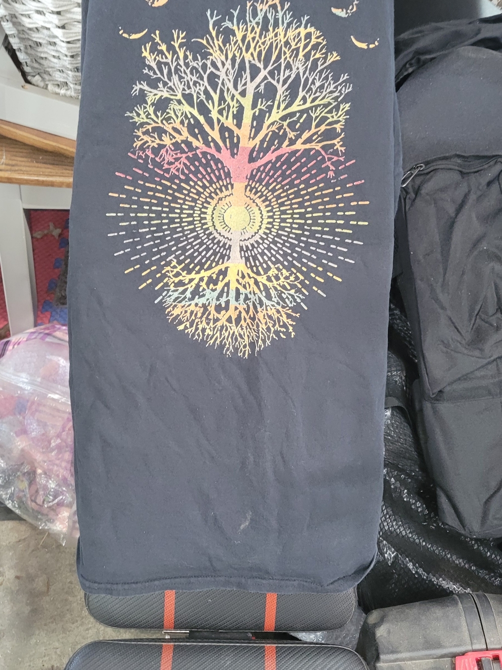 Black Skirt with Multicolor Tree Graphic